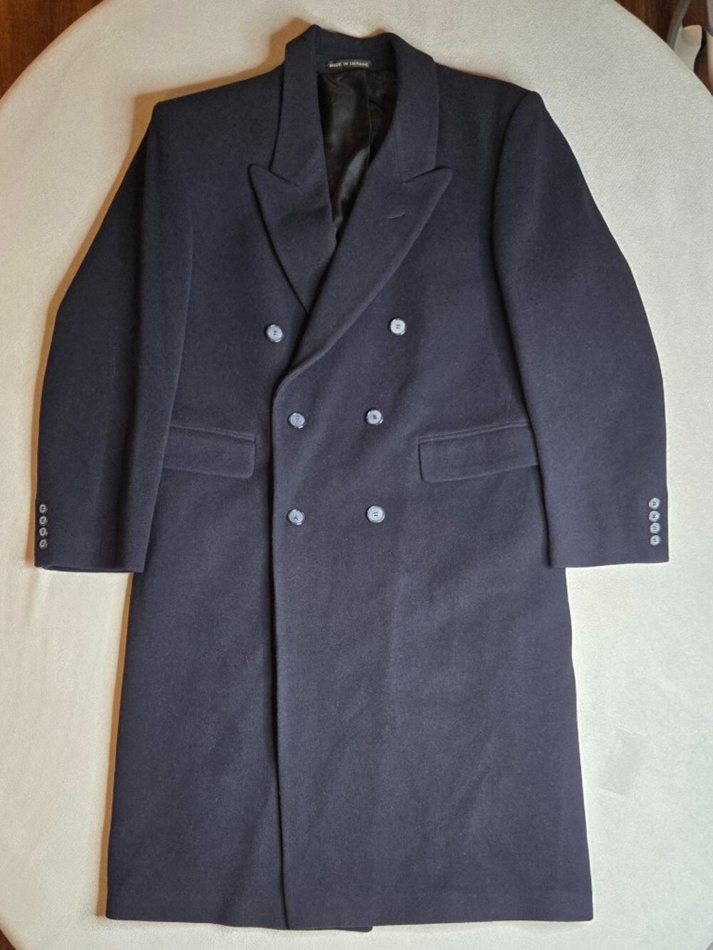 Vintage Savile Row Macys Mens Wool Cashmere Double Breasted Overcoat Jacket 40R